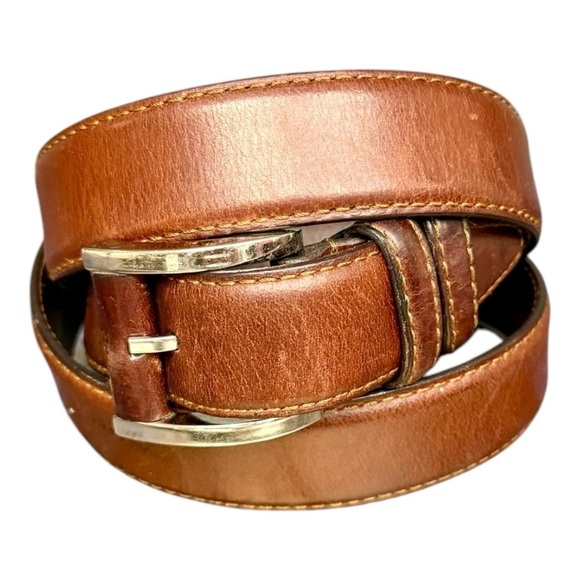 Remo Tulliani Classic Brown Leather Belt Size 44, Men's Brown Leather Belt - Picture 10 of 10